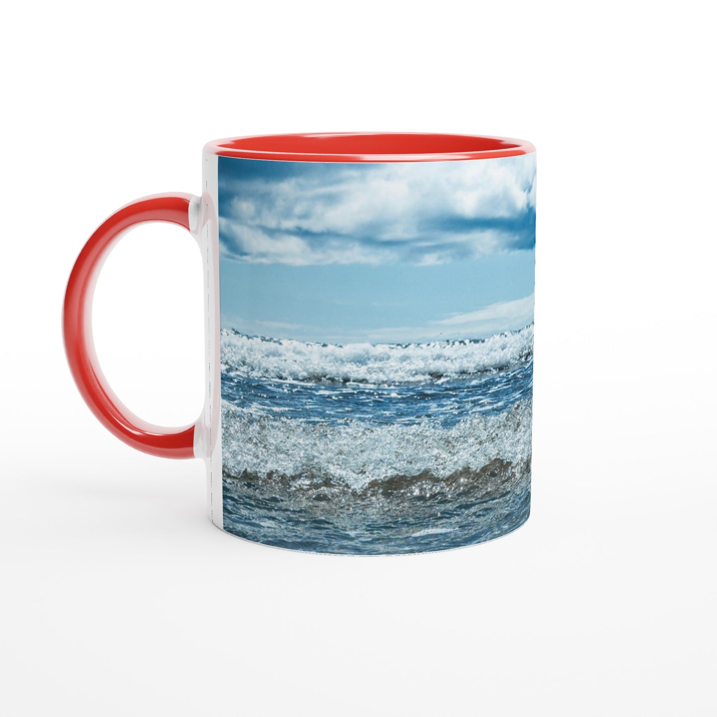 Sea Sound Ceramic Mug - Colored Rim &amp; Handle