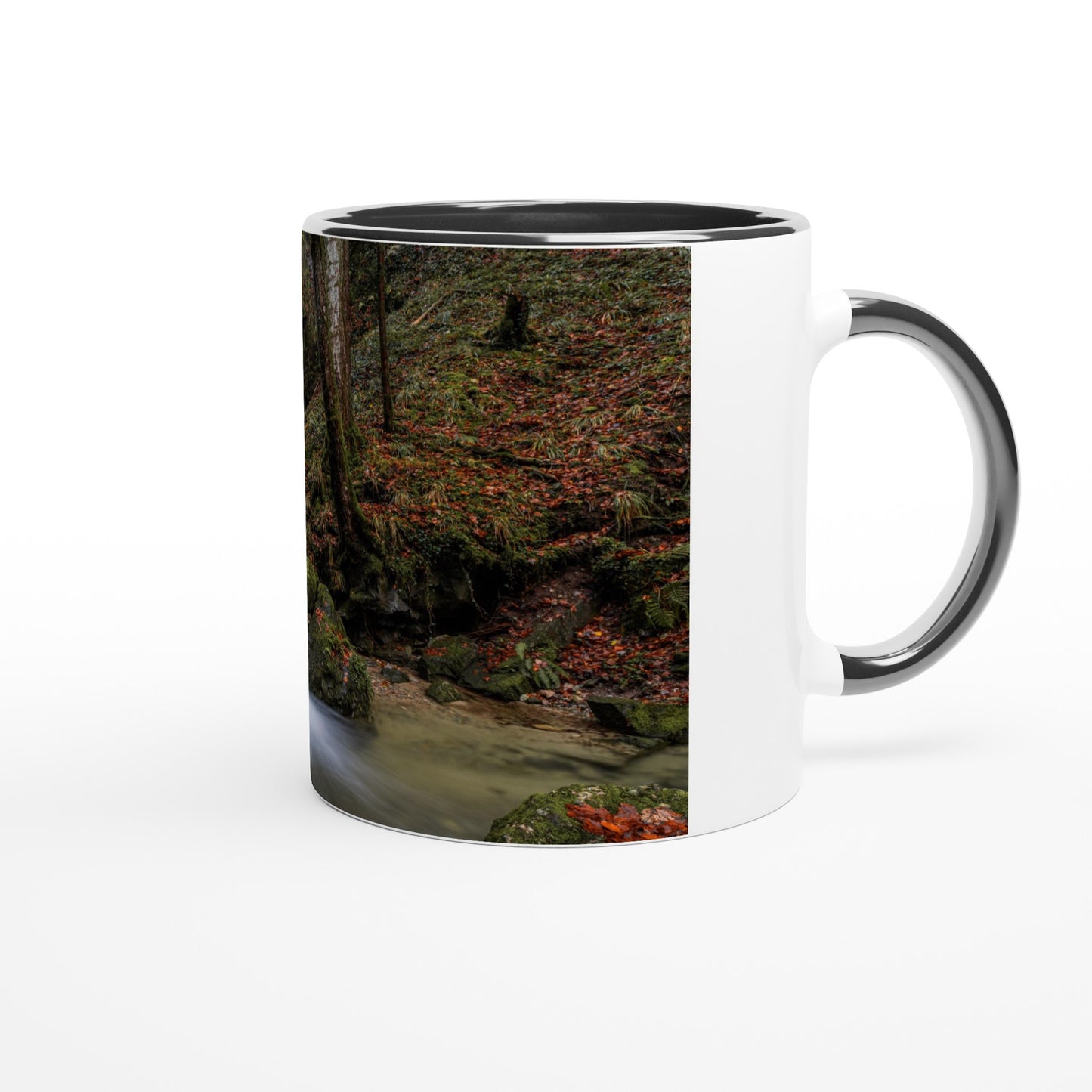 Autumnal waterfall - ceramic mug with color accents