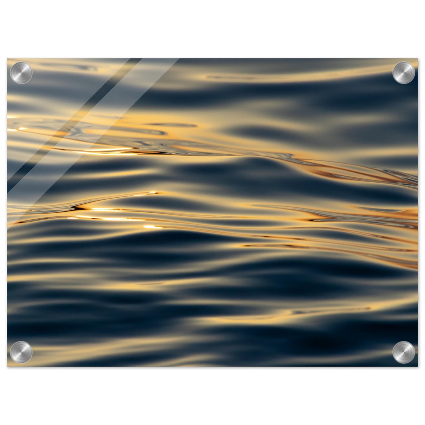 Faszinierender Acrylglasdruck - Glitzernde Meereswellen im Sonnenuntergang