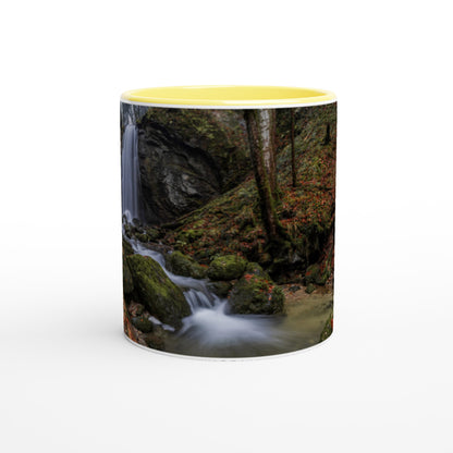 Autumnal waterfall - ceramic mug with color accents