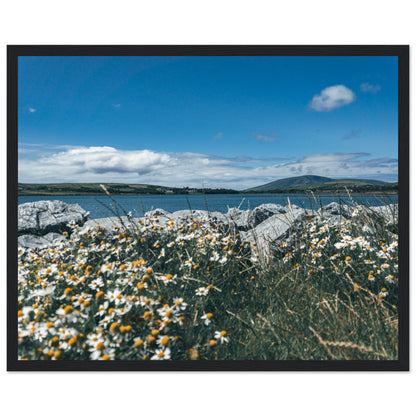 Flower magic on the seashore - poster on museum-quality matt paper with a wooden frame 