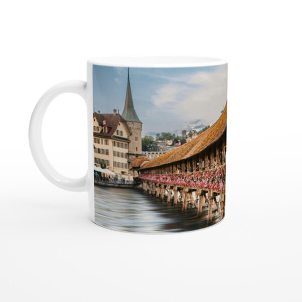 Blumenverzierte Kapellbrücke Keramiktasse